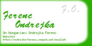 ferenc ondrejka business card